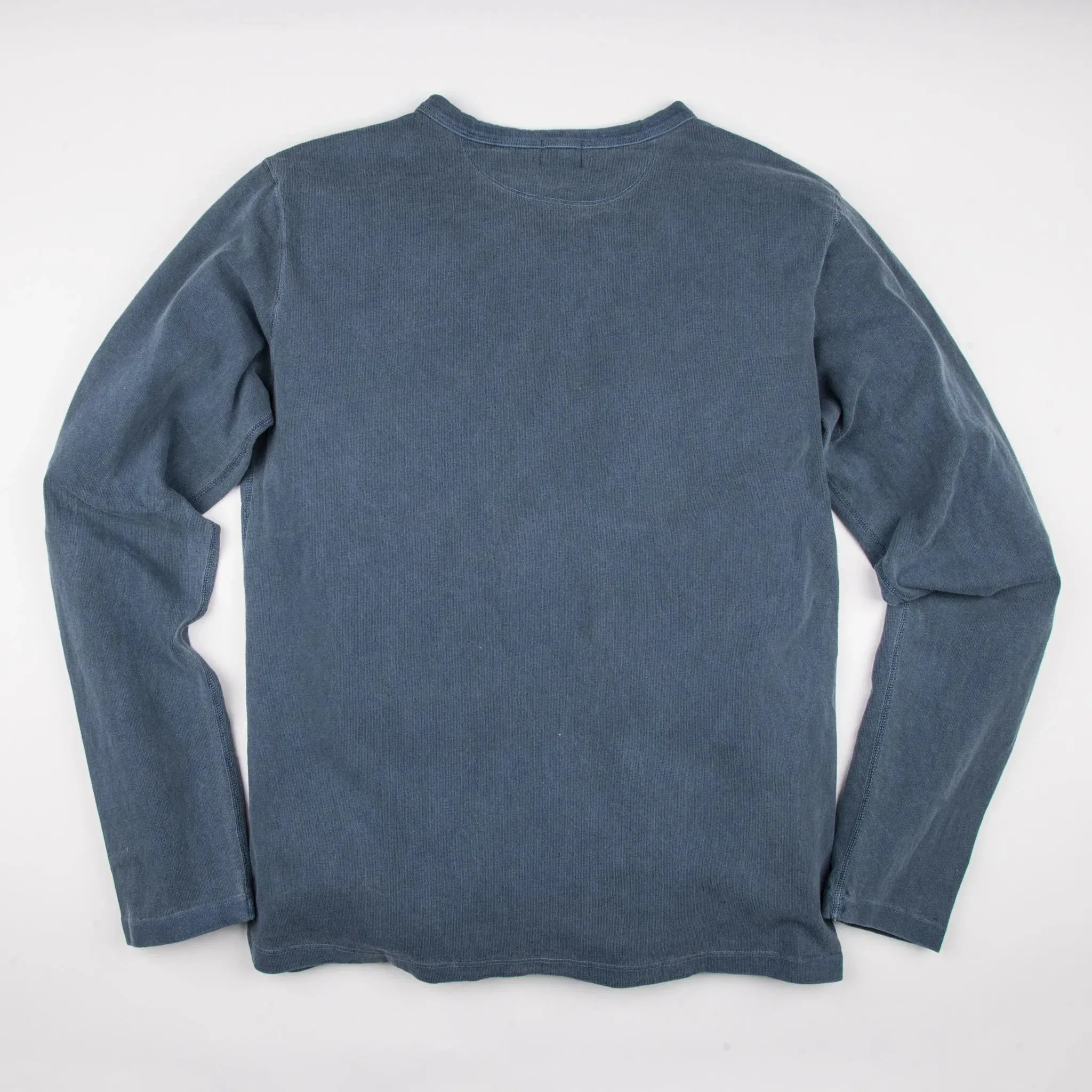 13 Ounce Henley Long Sleeve - Faded Blue