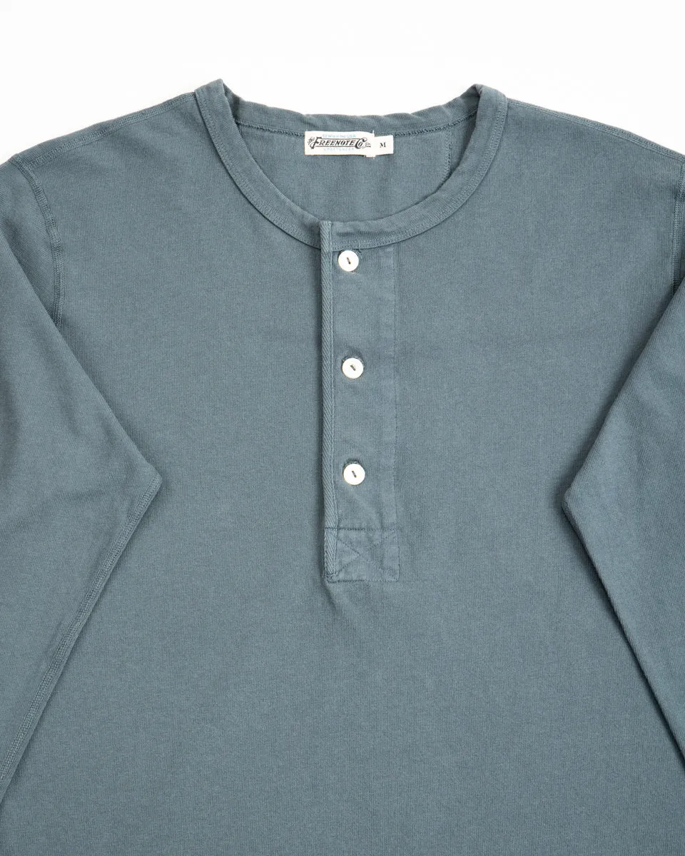 13oz Henley L/S - Faded Blue