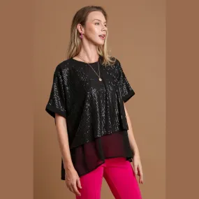 Aria Sequin Layered Blouse