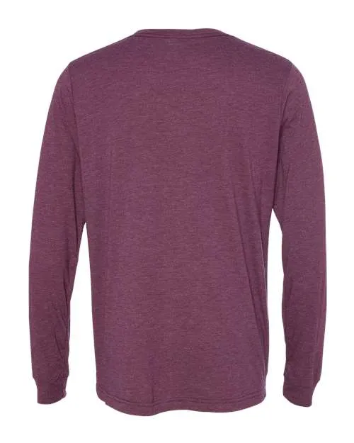 BELLA   CANVAS Triblend Long Sleeve Tee 3513 Maroon Triblend