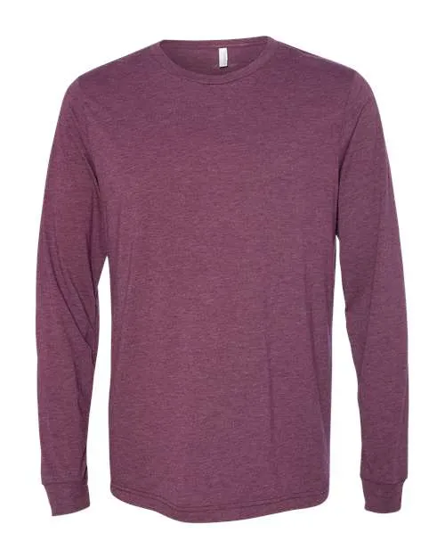 BELLA   CANVAS Triblend Long Sleeve Tee 3513 Maroon Triblend