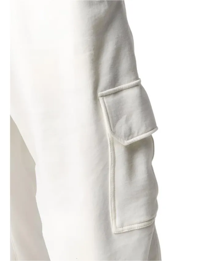 Brunello Cucinelli Mens Drawstring Cargo Cotton Joggers in White