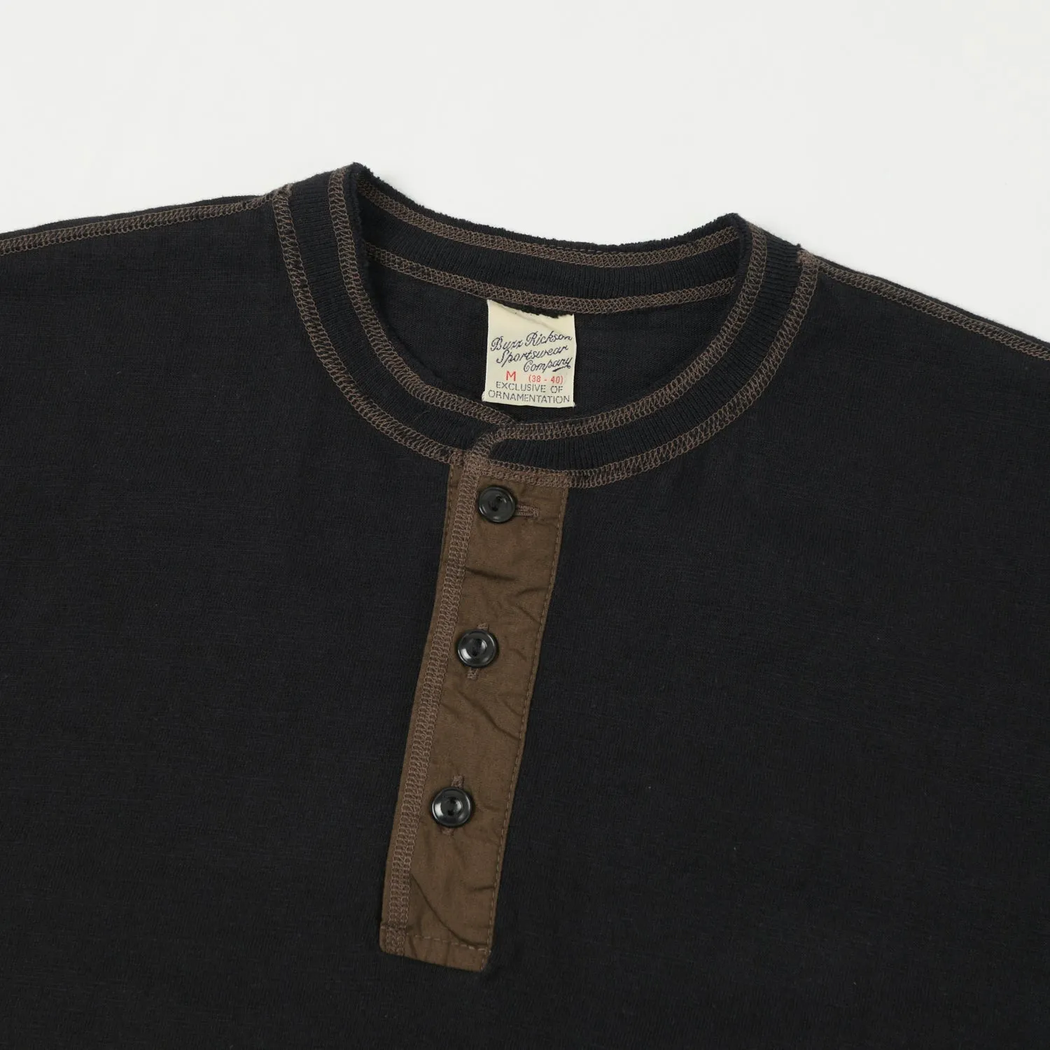 Buzz Rickson's S/S Henley Tee - Black