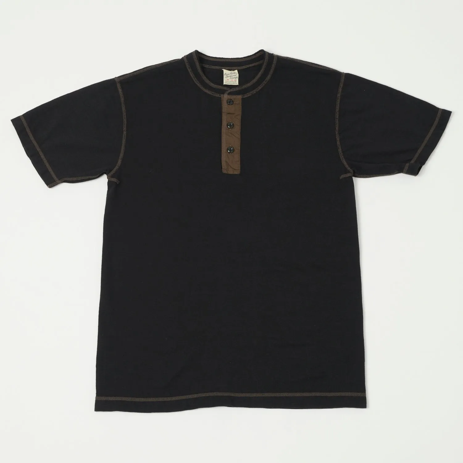 Buzz Rickson's S/S Henley Tee - Black