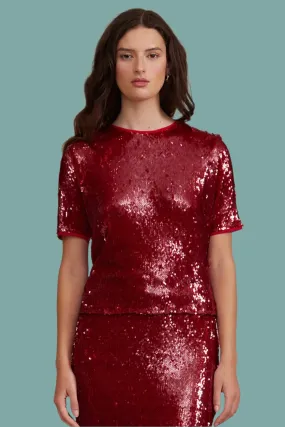 Cherry Sequined Top