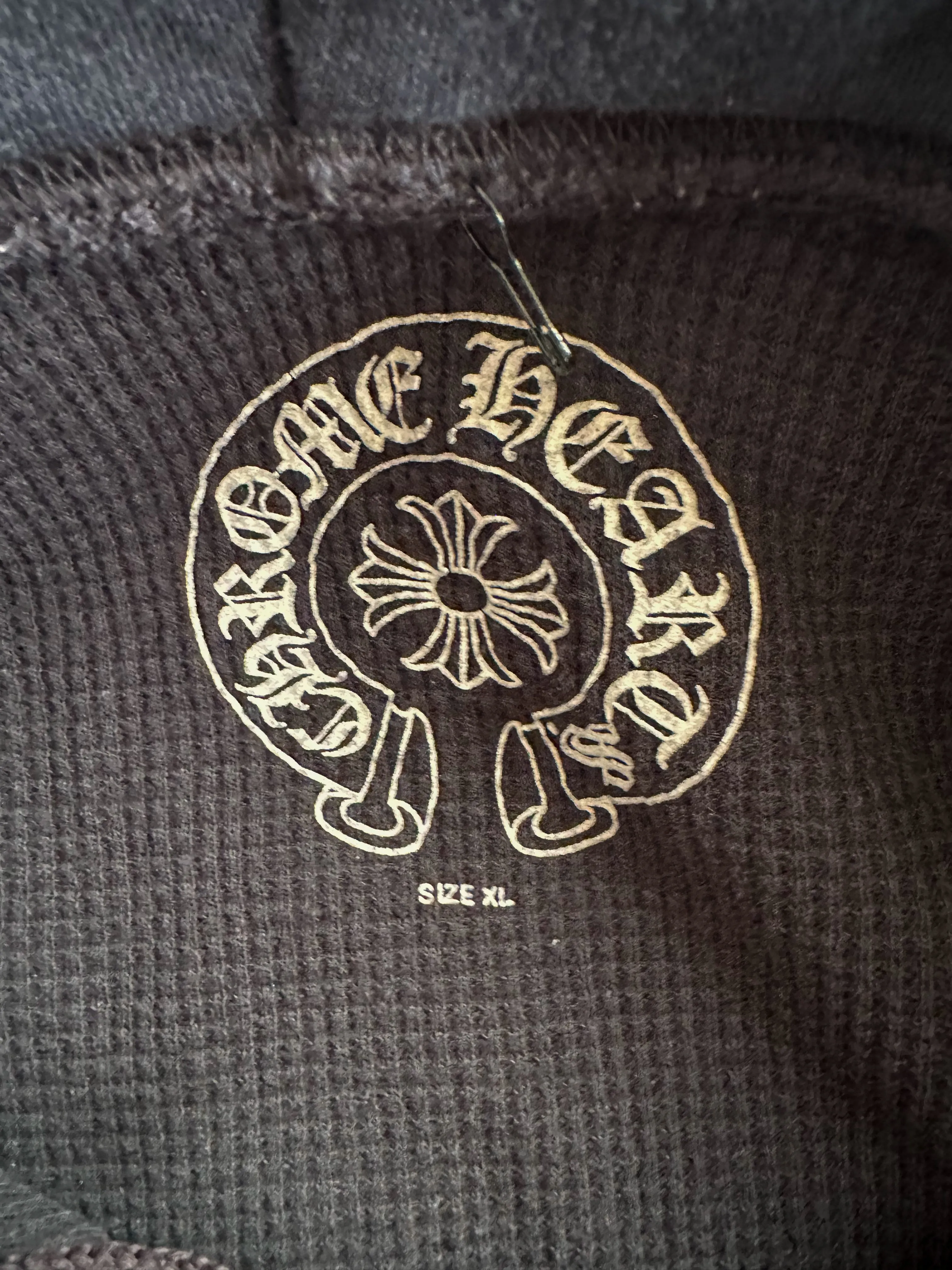 Chrome Hearts Black & Blue Cross logo Thermal Zip Up Hoodie