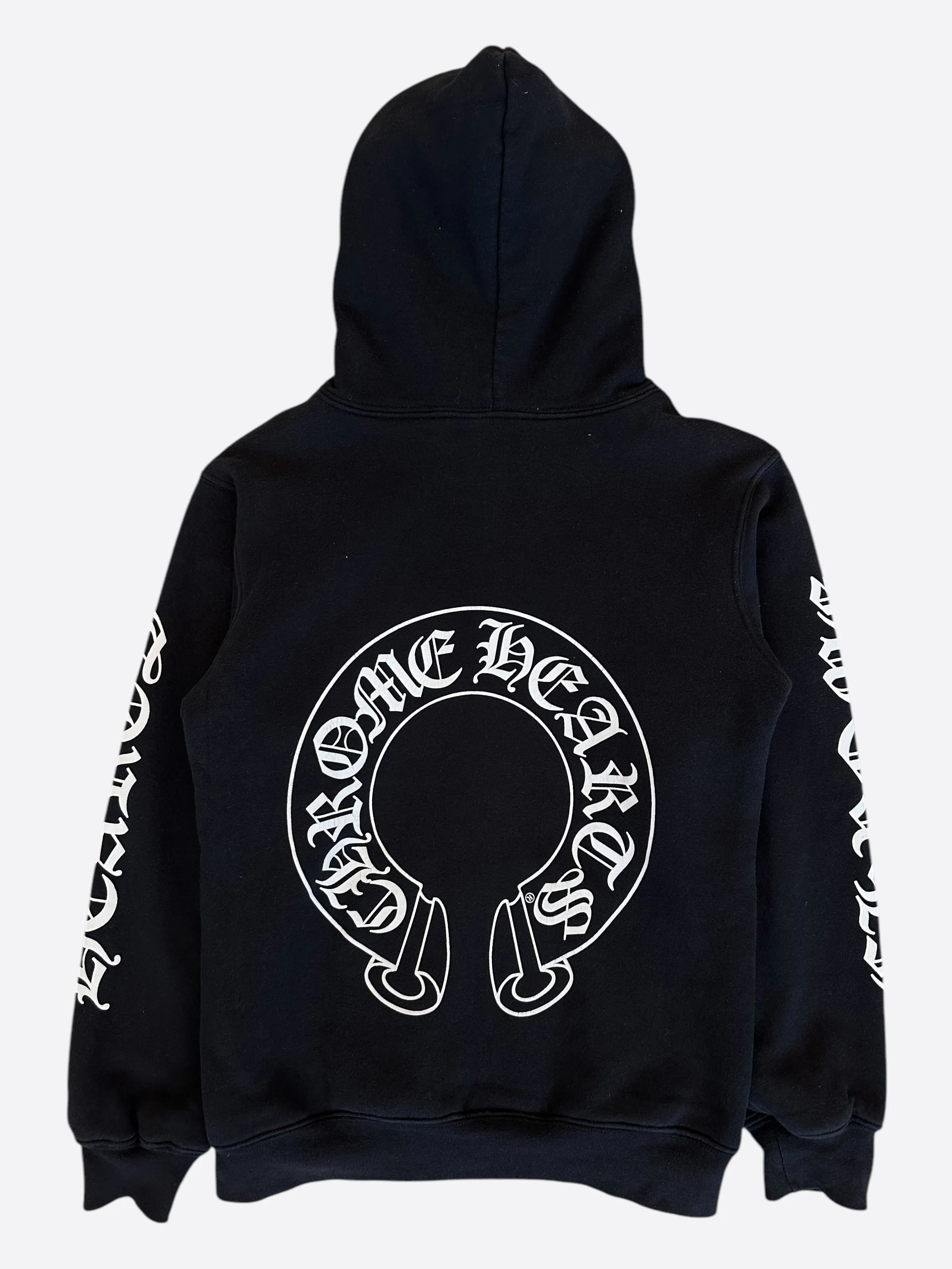 Chrome Hearts Black & White Thermal Bolo Hood Horseshoe Logo Zip Up Hoodie