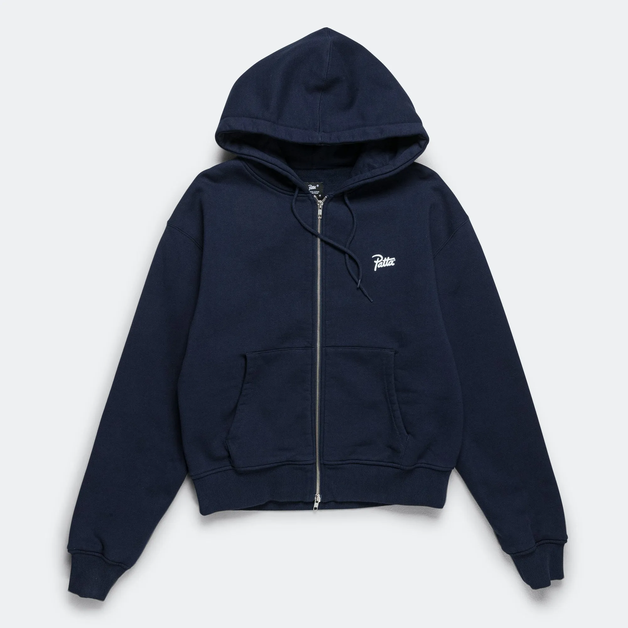 Classic Zip-Up Hooded Sweater - Black Iris