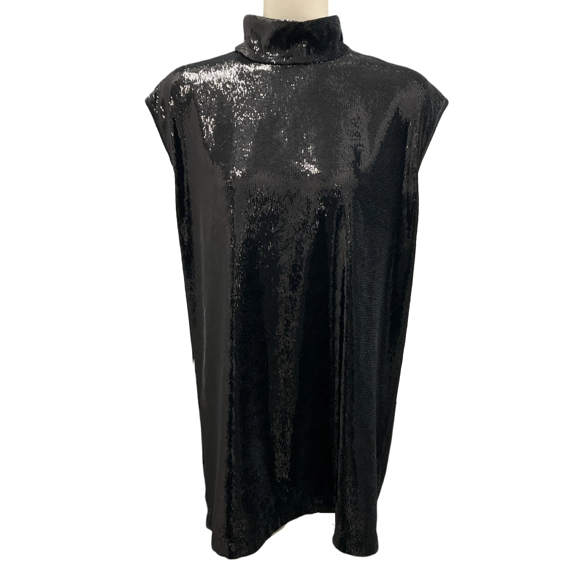 Dolce & Gabbana Black Sequined Sleeveless Blouse