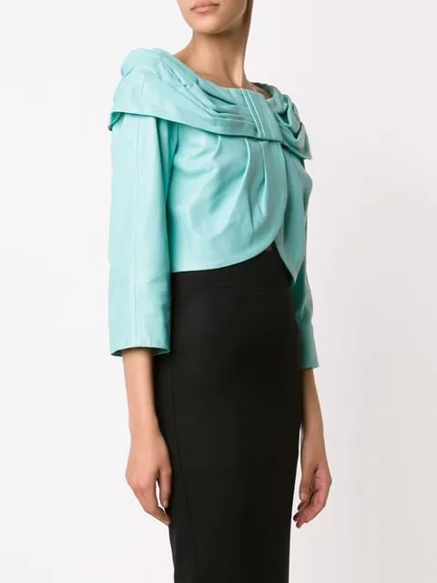 Draped collar jacket