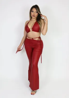 For The Love Of Faux Leather Set - Red