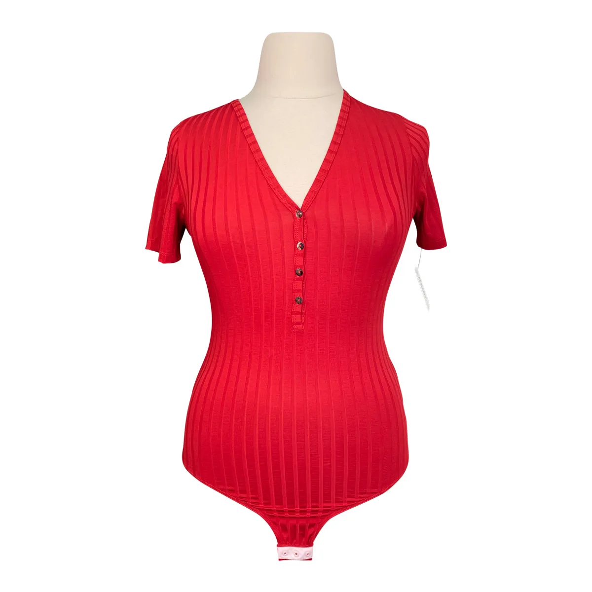 Free x Rein 'Henley' Bodysuit in Haute Red - Women's Large