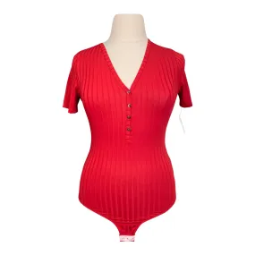 Free x Rein 'Henley' Bodysuit in Haute Red - Women's Large