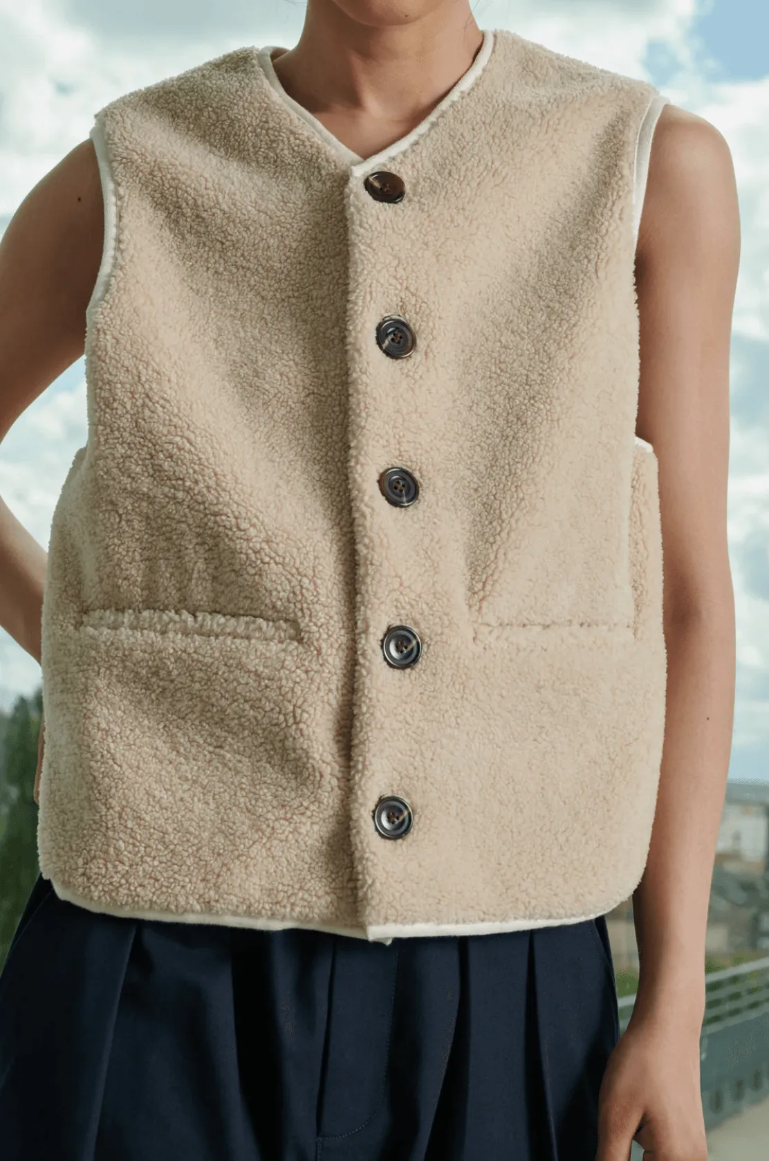 Fusil Faux-Shearling Gilet