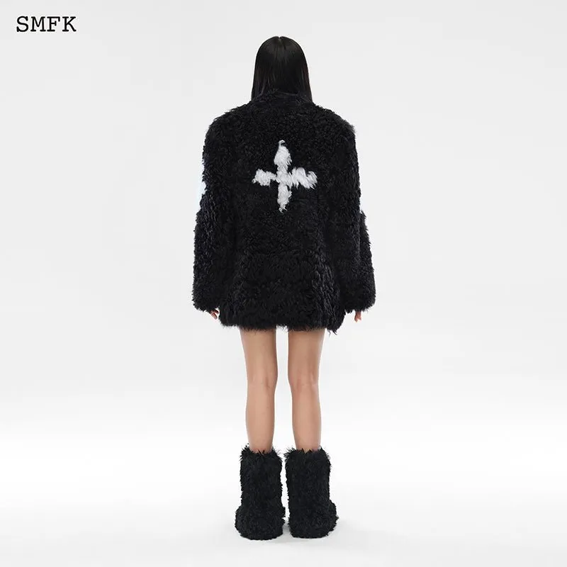 Gemini Flower Arm Fur Suit Black