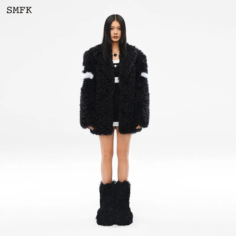 Gemini Flower Arm Fur Suit Black