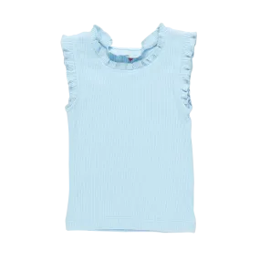 Girls Organic Ruffle Rib Tank, more colors