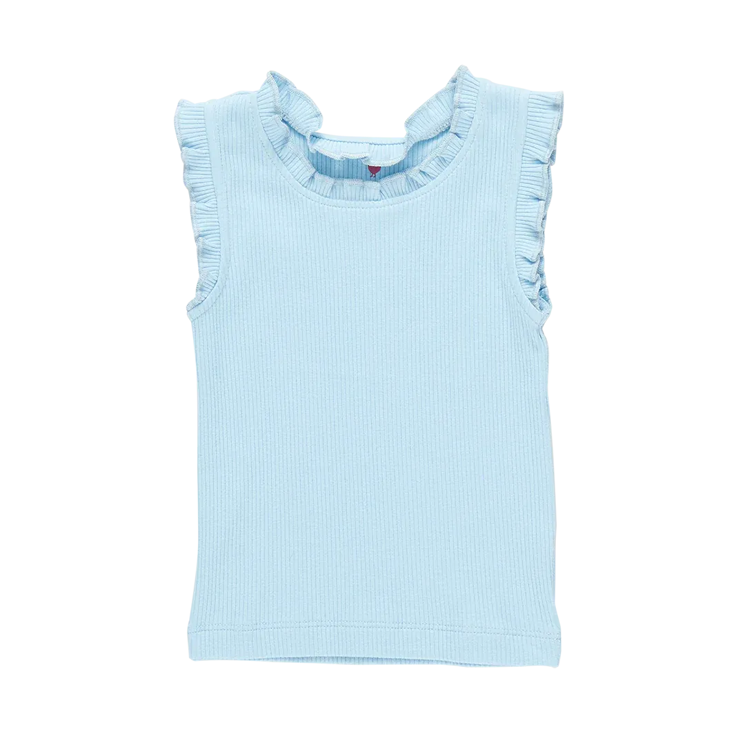 Girls Organic Ruffle Rib Tank, more colors