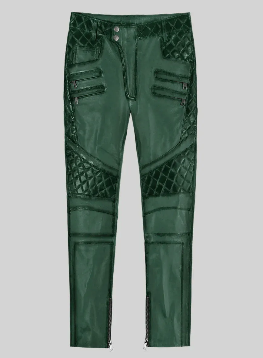 Hector Burnt Green Leather Pants