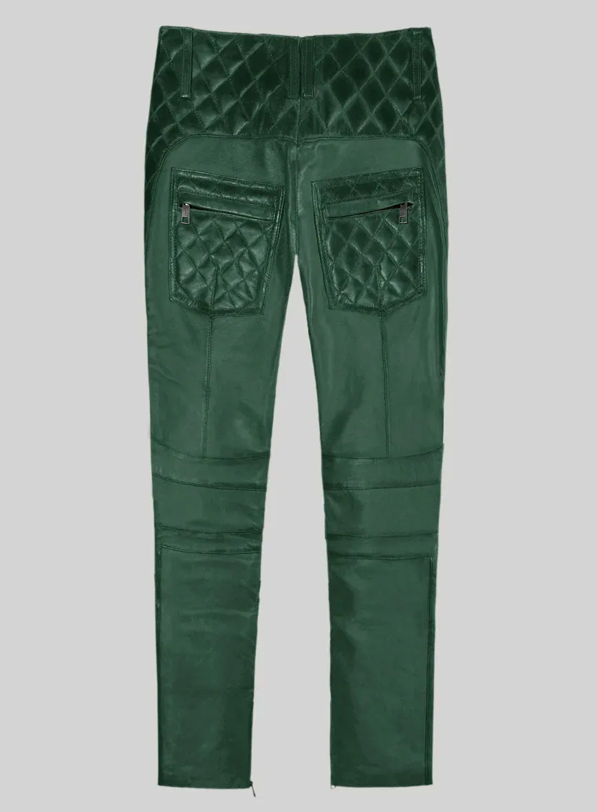 Hector Burnt Green Leather Pants