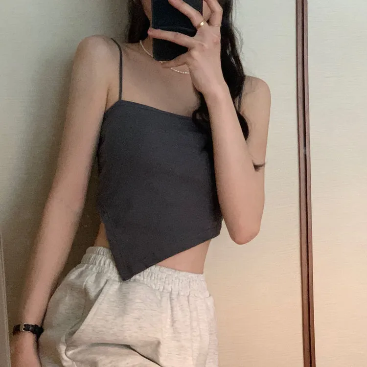 [Korean Style] Asymmetrical Spaghetti Cami Top