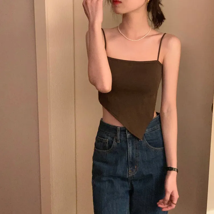 [Korean Style] Asymmetrical Spaghetti Cami Top