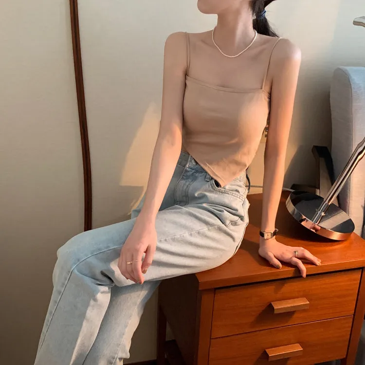 [Korean Style] Asymmetrical Spaghetti Cami Top