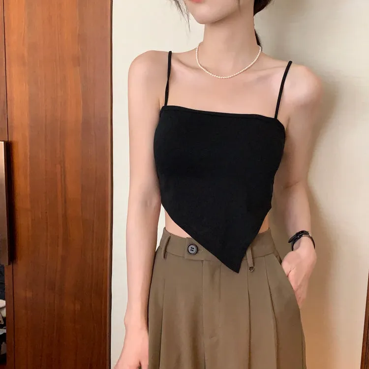 [Korean Style] Asymmetrical Spaghetti Cami Top