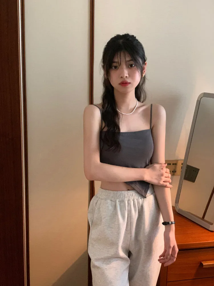 [Korean Style] Asymmetrical Spaghetti Cami Top