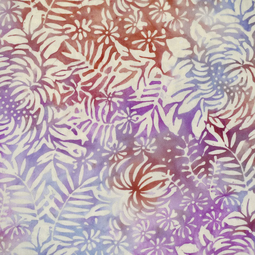 Layered Fern Floral Exclusive Rayon Batik Lavender