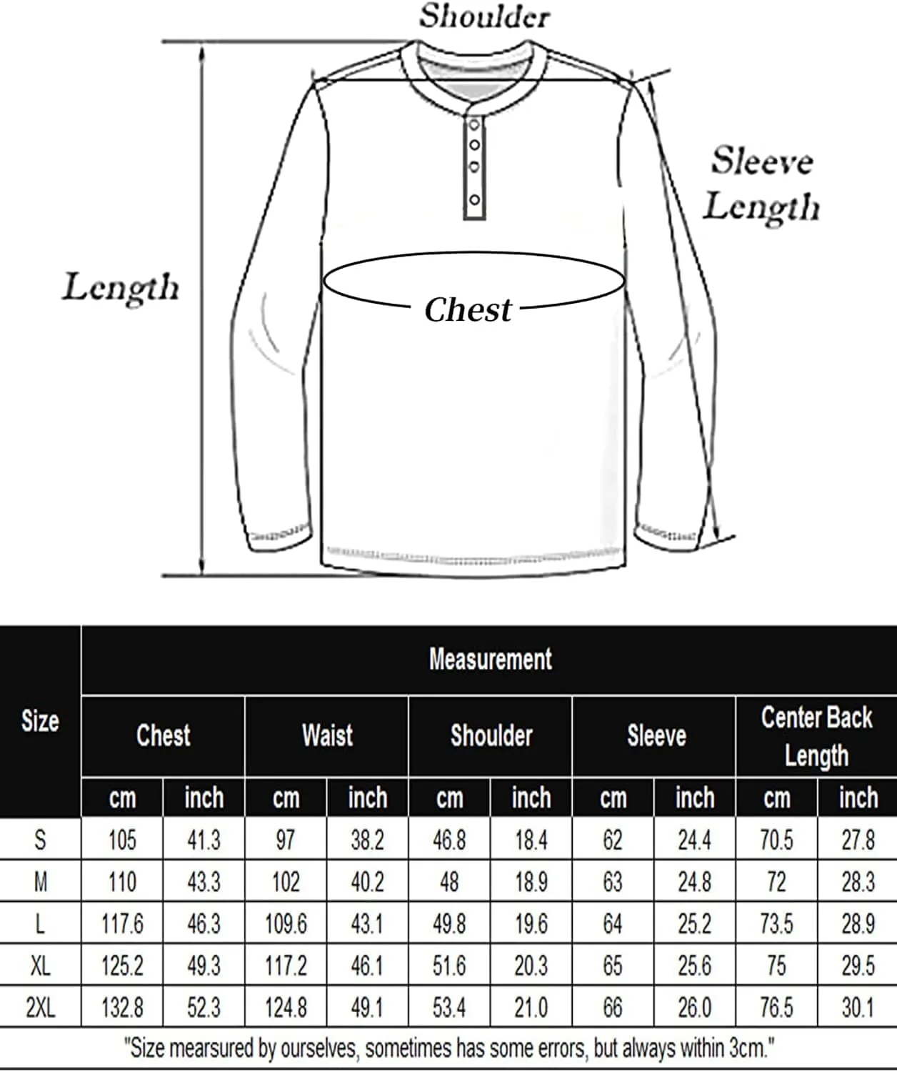 Long Sleeve Waffle Henley Shirts (US Only)