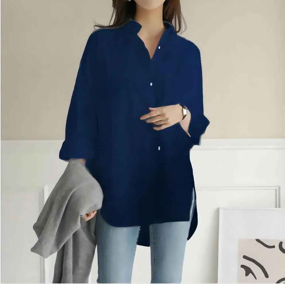 Luexco Asymmetric Long Sleeve Top Loose Fit