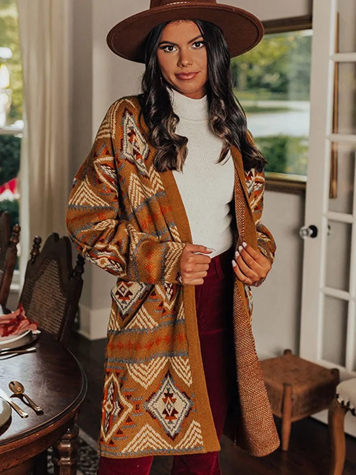 Native Echos Aztec Print Cardigan