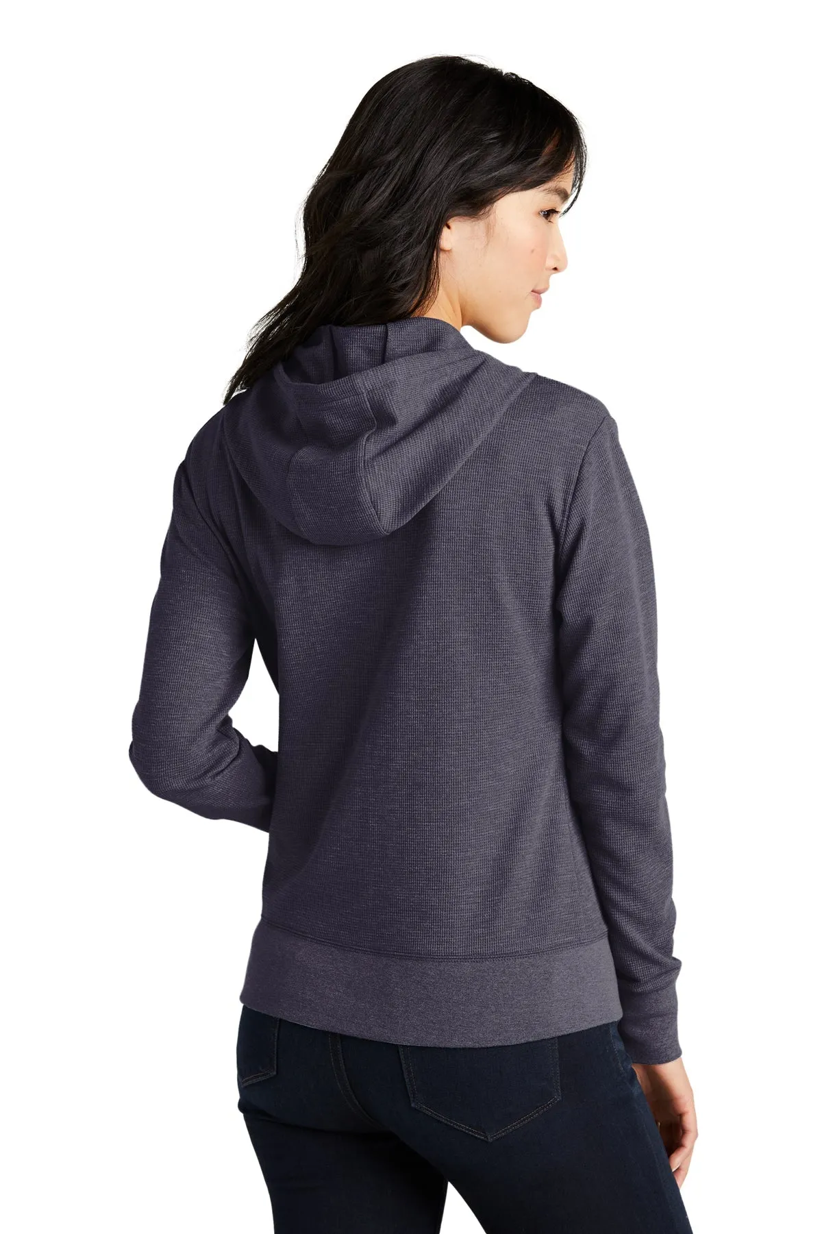 New Era Ladies Thermal Custom Zip Hoodies, True Navy Heather