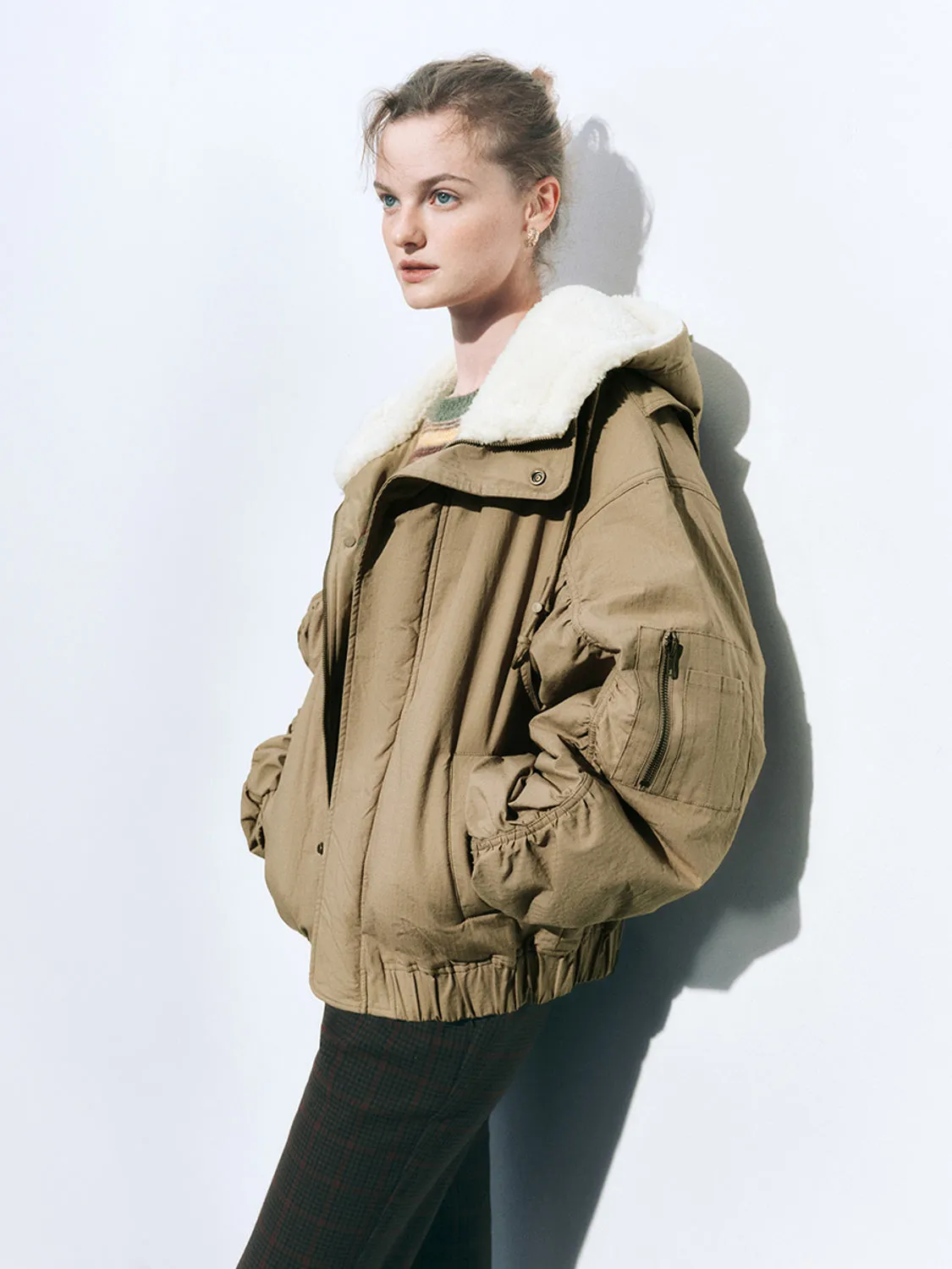 Padded Shearling Puffer Jackets