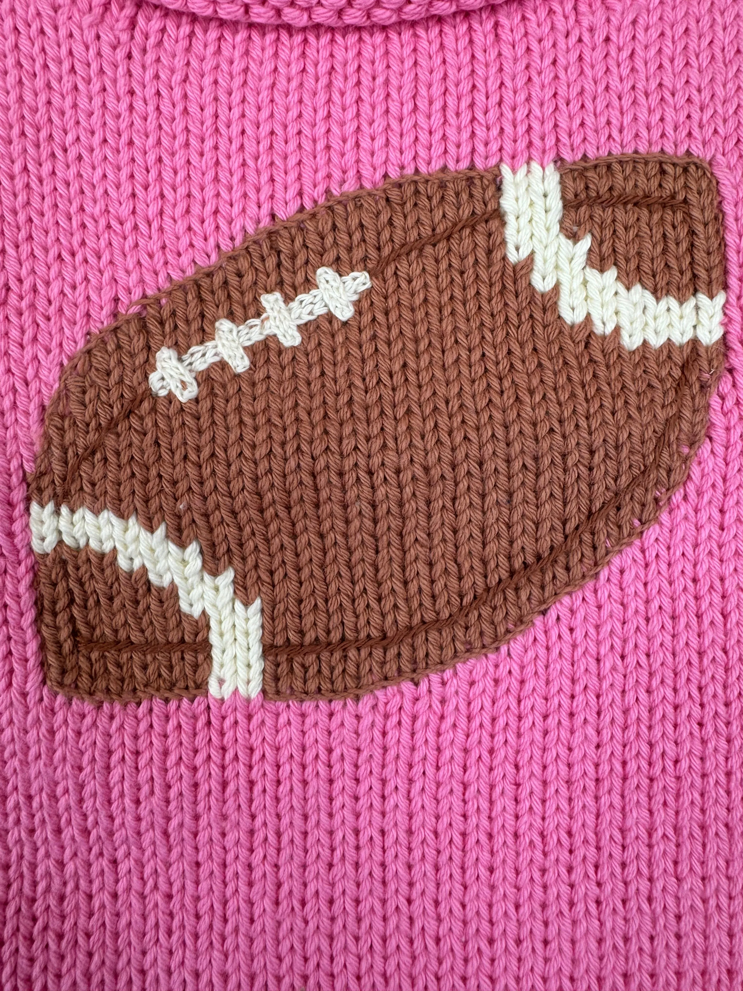 Pink Football Roll Neck Sweater