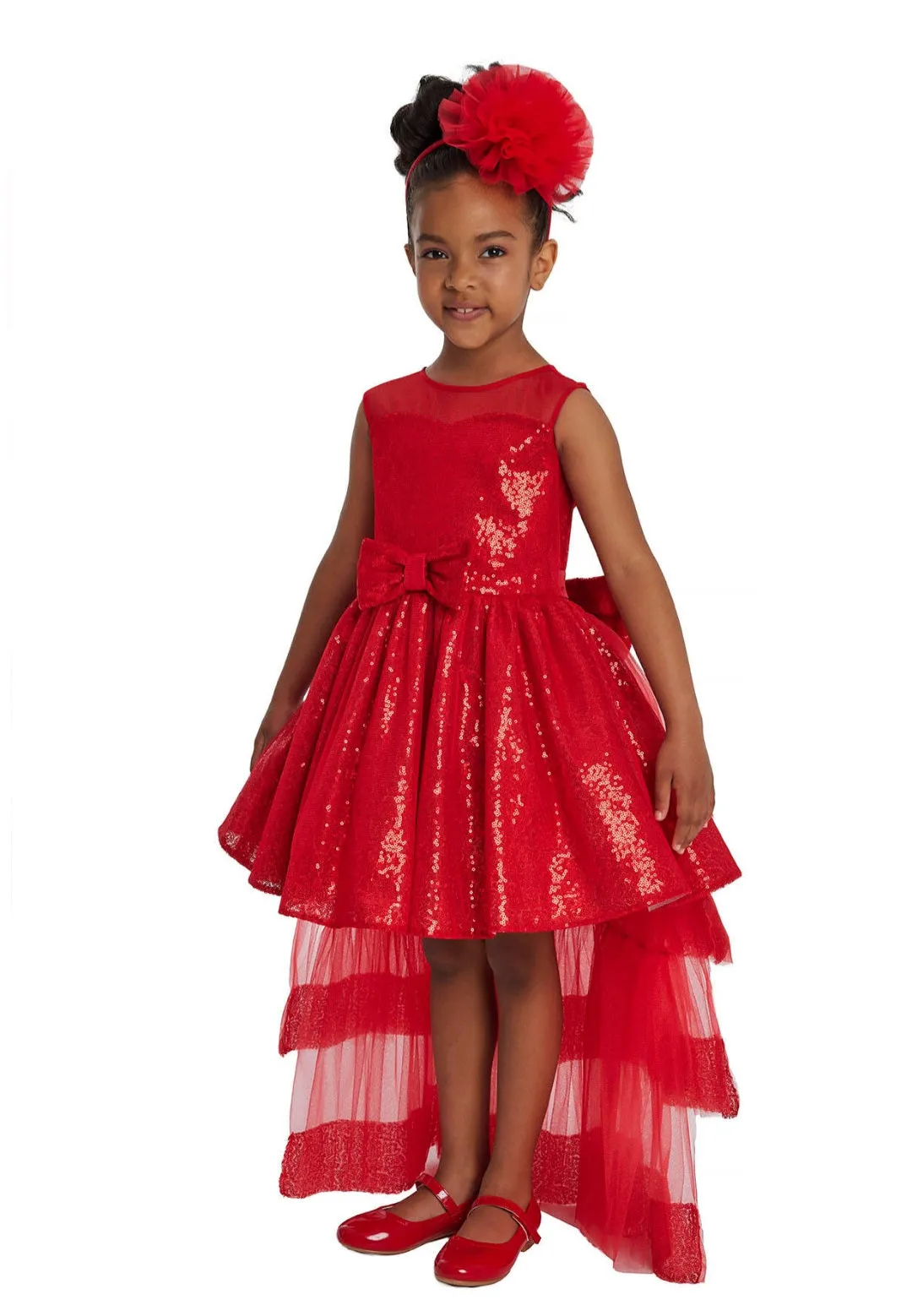 Red Heart Neckline Girl Child Dress