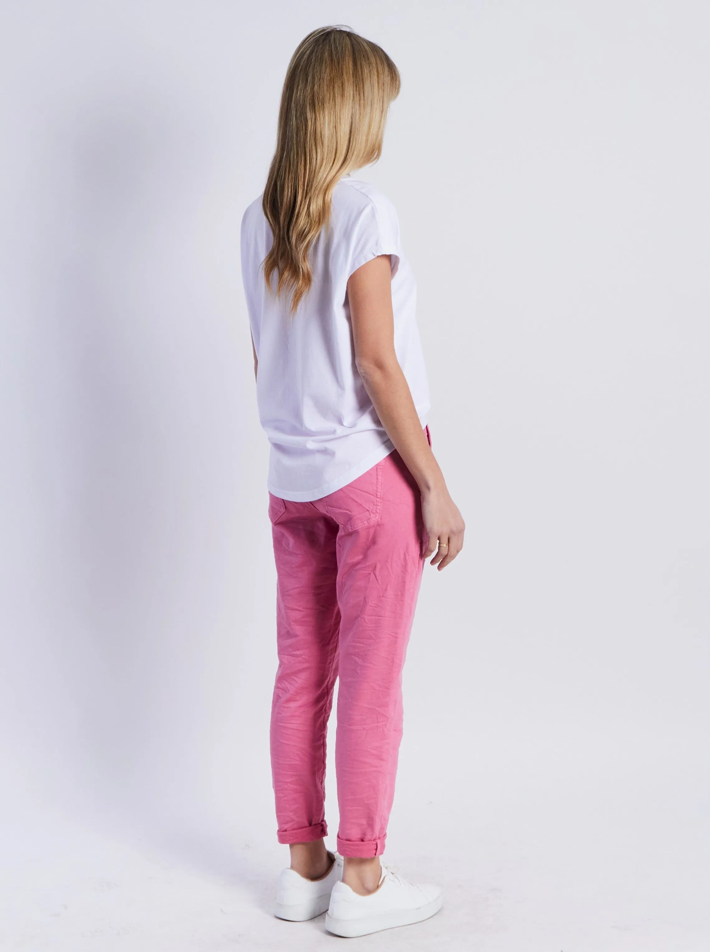 Riley Denim Joggers - Pink