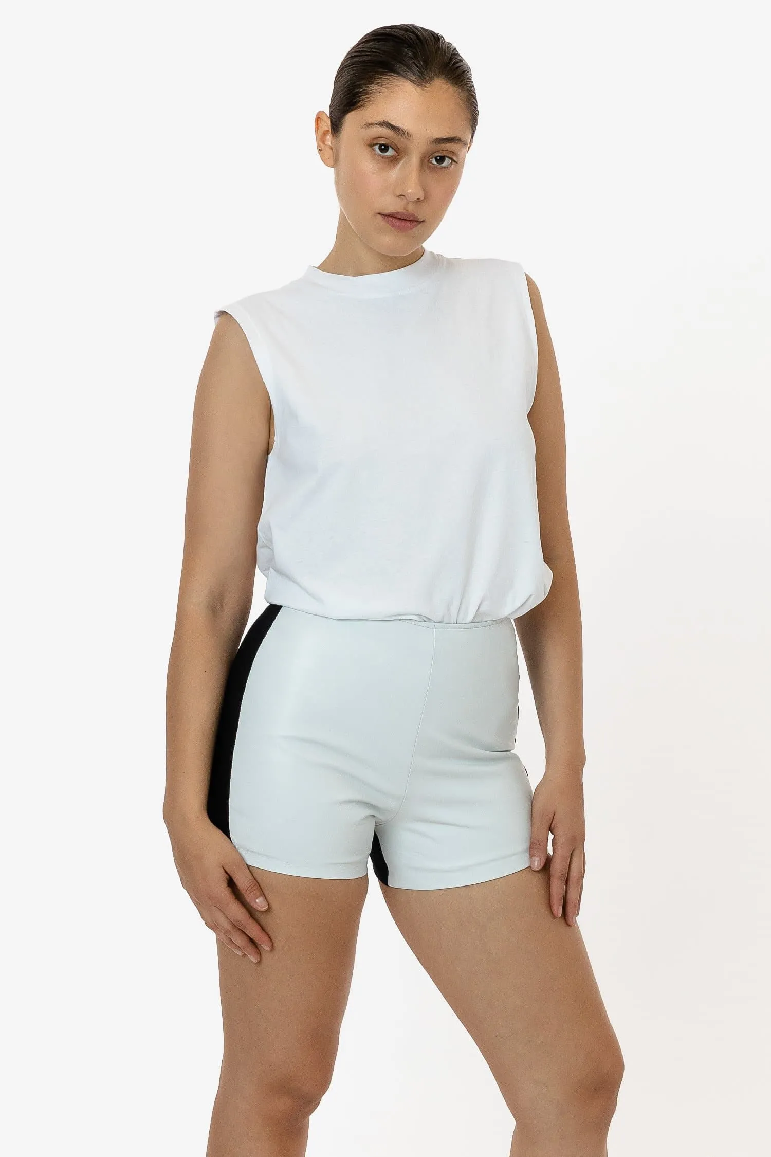 RLH747 - 2 Tone Leather Ottoman Short