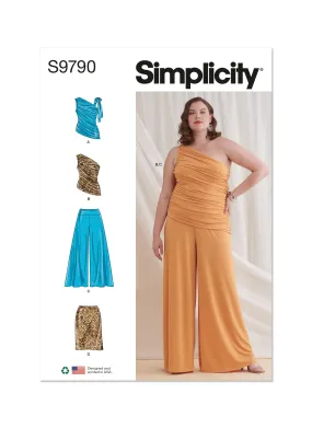 Simplicity Pattern 9790 Women's Knit Tops, Pants and Skirt