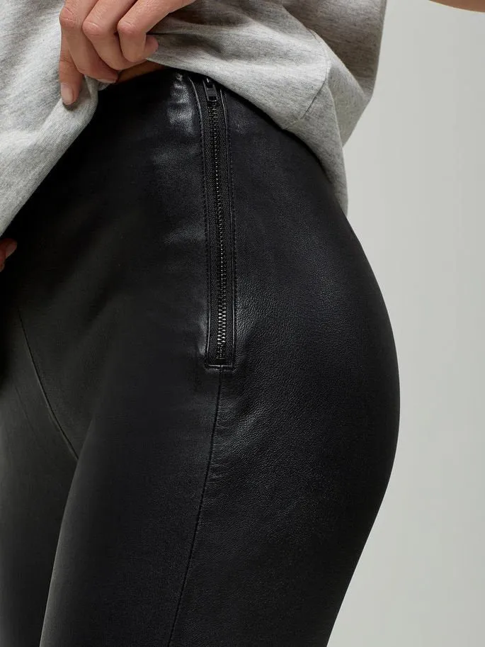 SLFSYLVIA LEATHER PANTS | BLACK