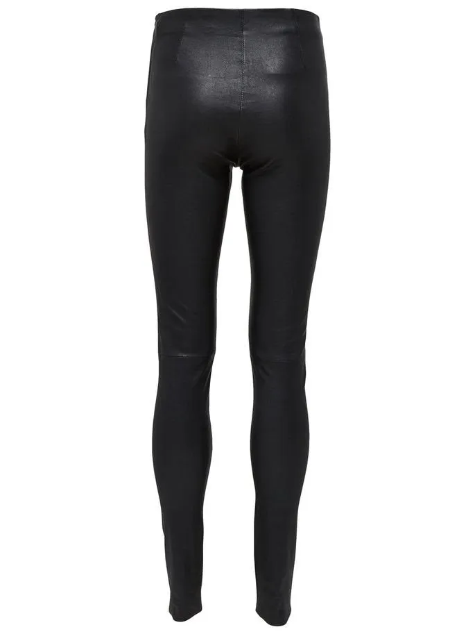 SLFSYLVIA LEATHER PANTS | BLACK