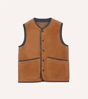 Tan Suede Shearling Vest