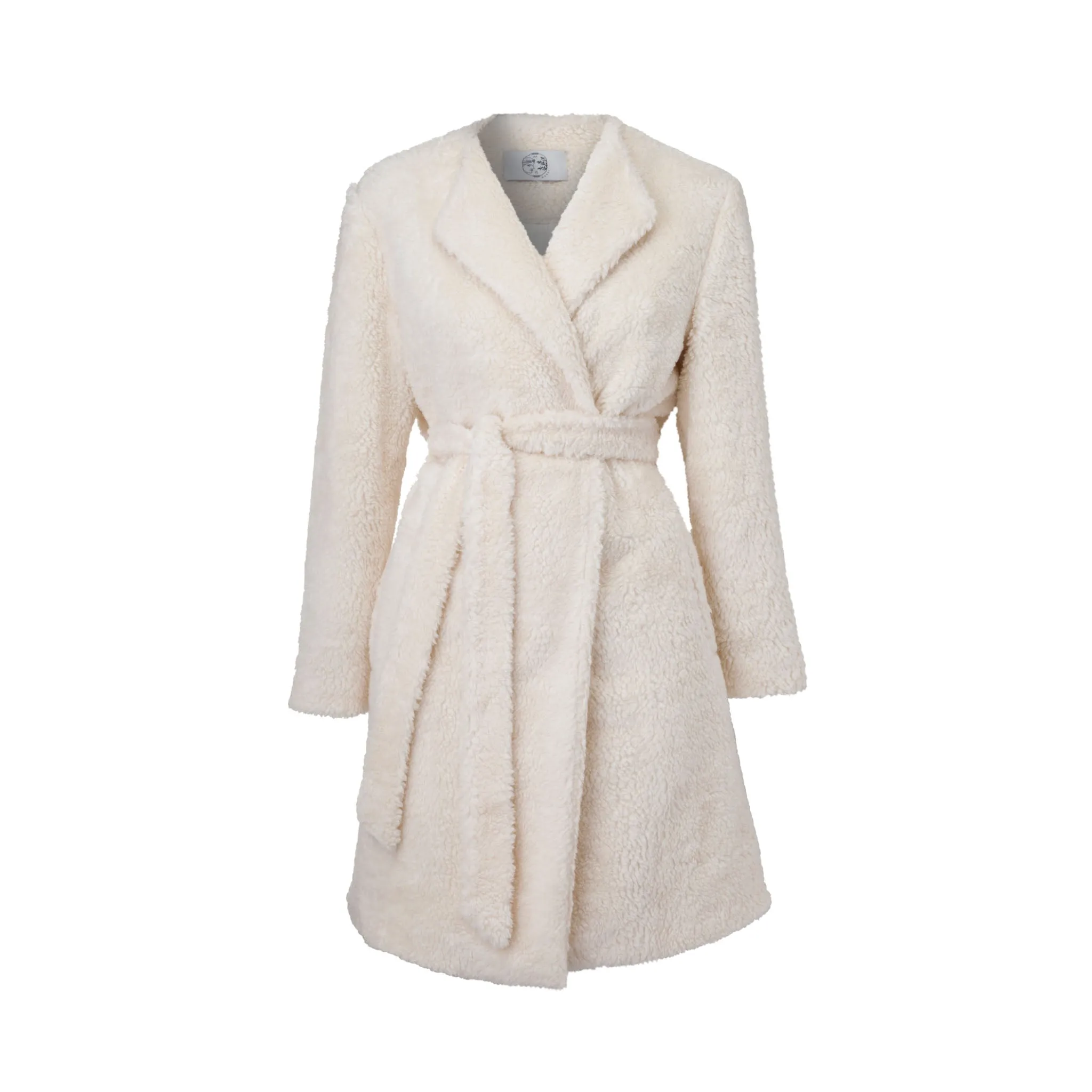 Verbena Cotton Shearling Robe Jacket In Ivory