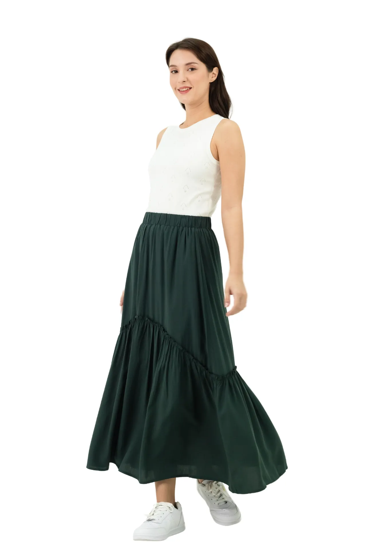 VOIR JEANS Long Maxi Tiered Skirt