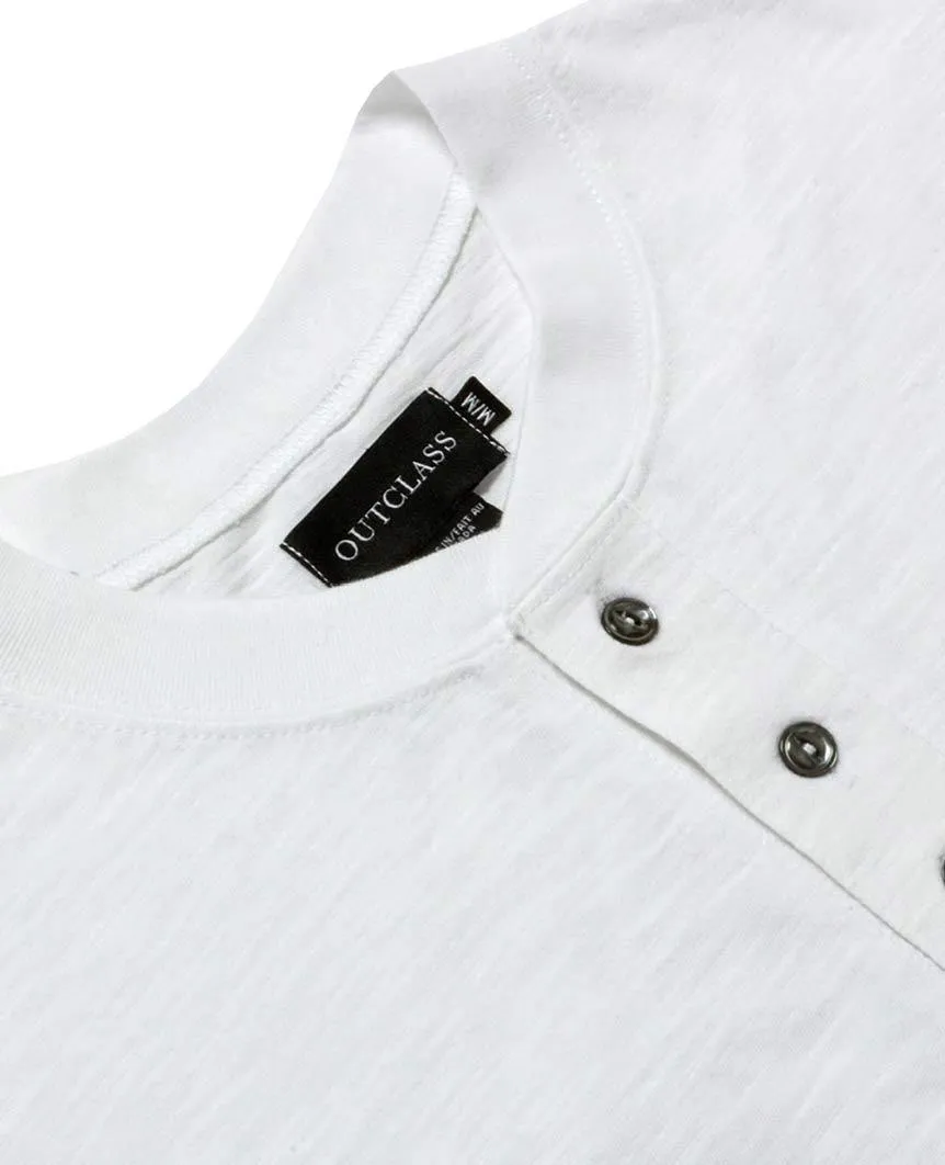 White Slub  S/S Henley