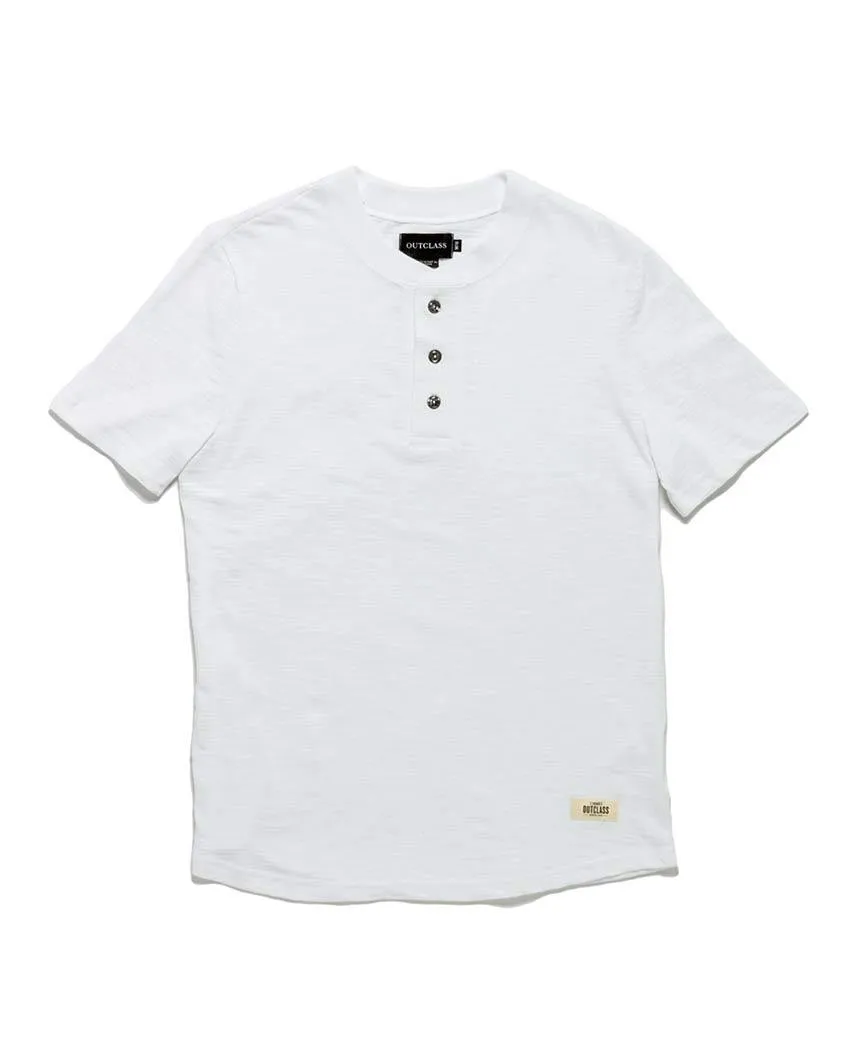 White Slub  S/S Henley